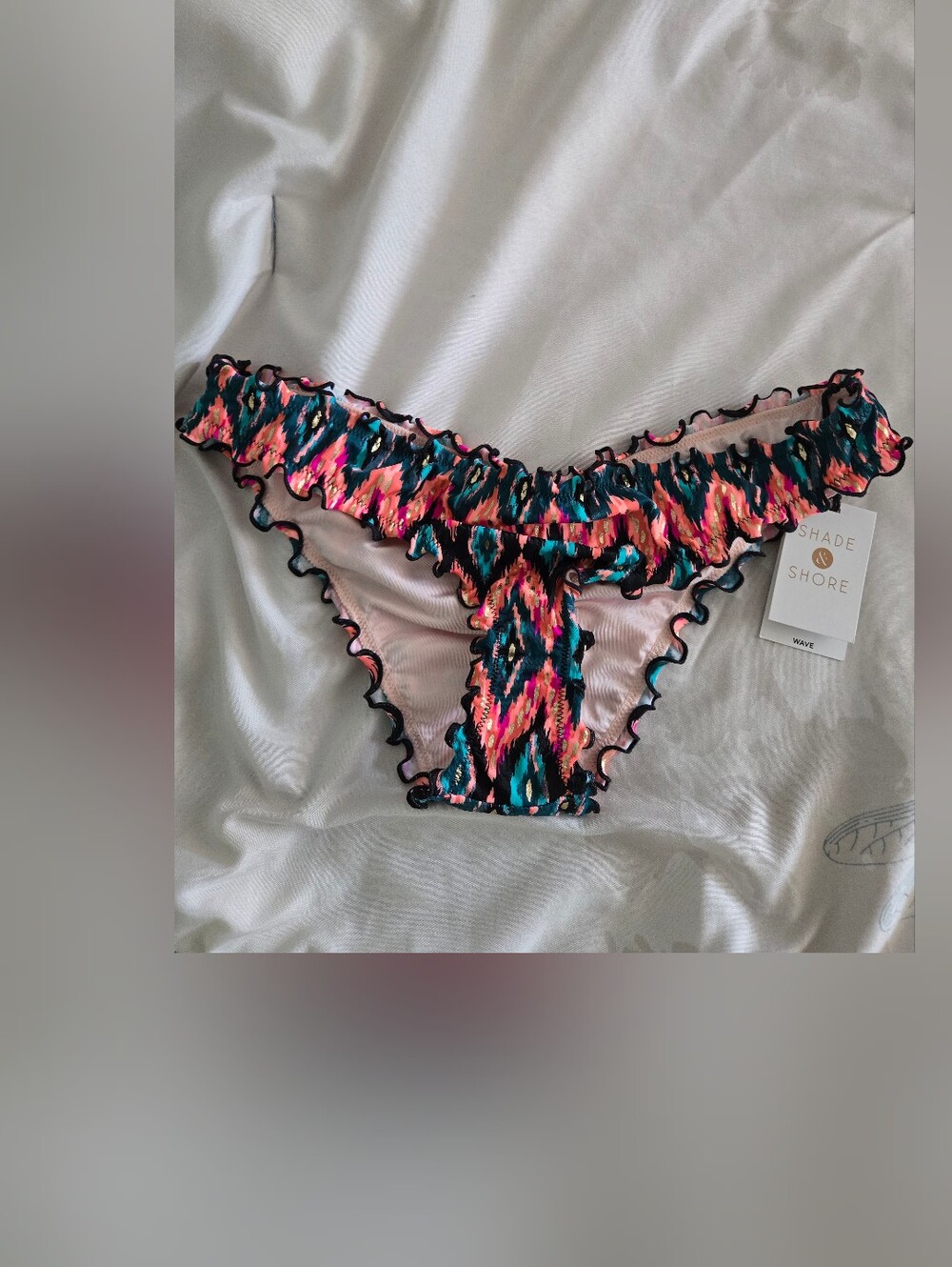 NEW SIZE SMALL Shade & Shore Ruffle Cheeky Swim Bottoms